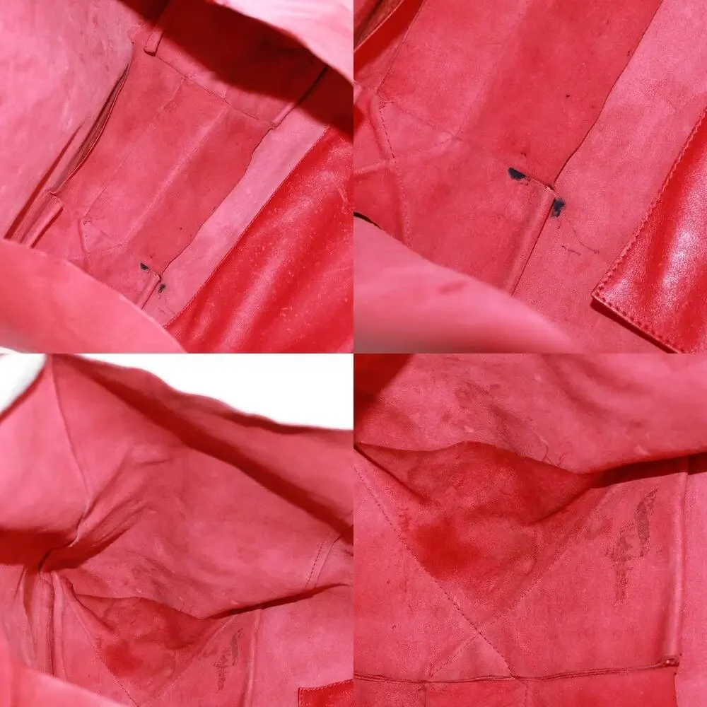 Celine Leather Horizontalkava Tote Bag Red